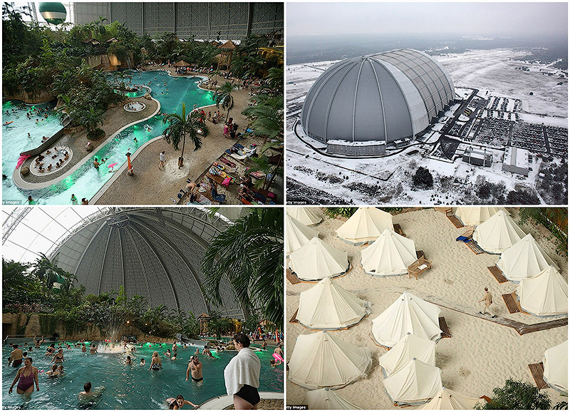 Тропический остров внутри ангара