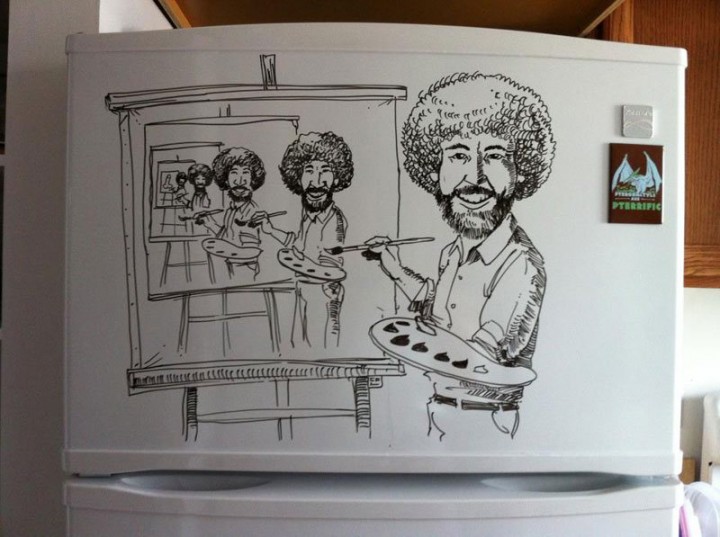 Рисунки на холодильнике от Чарли Лейтона 