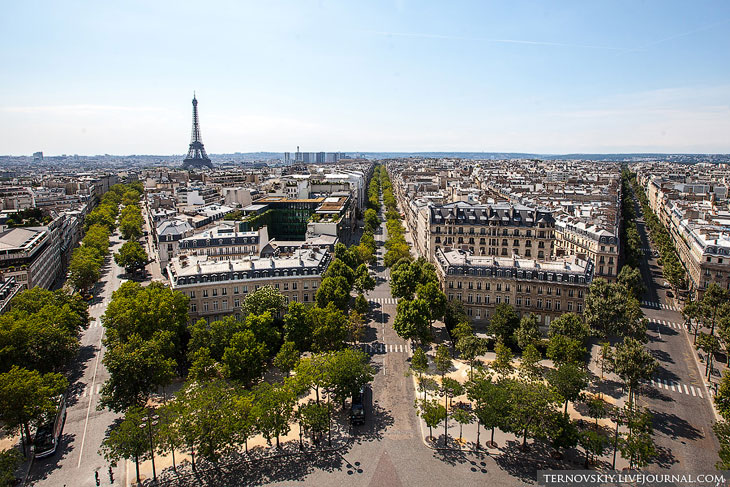 Виды Парижа c триумфальной арки 
