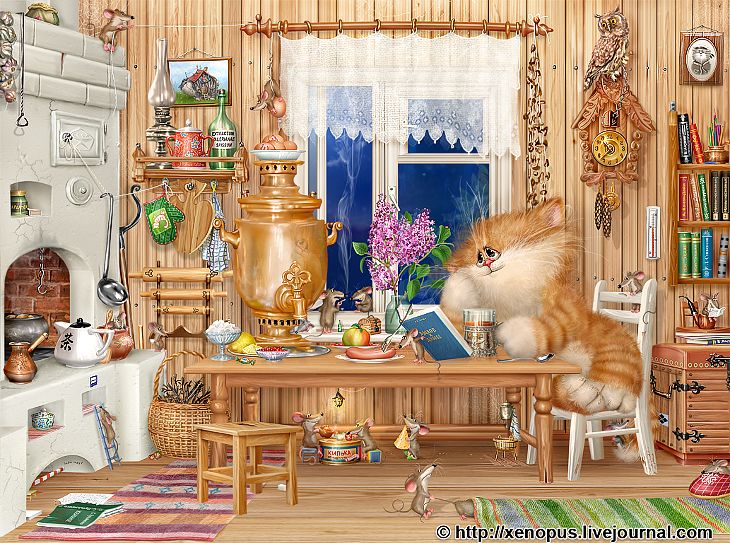 Позитивные рисунки от Xenopus. Коты