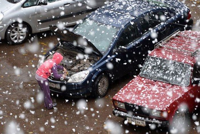 Снегопад в Челябинске в самом разгаре лета